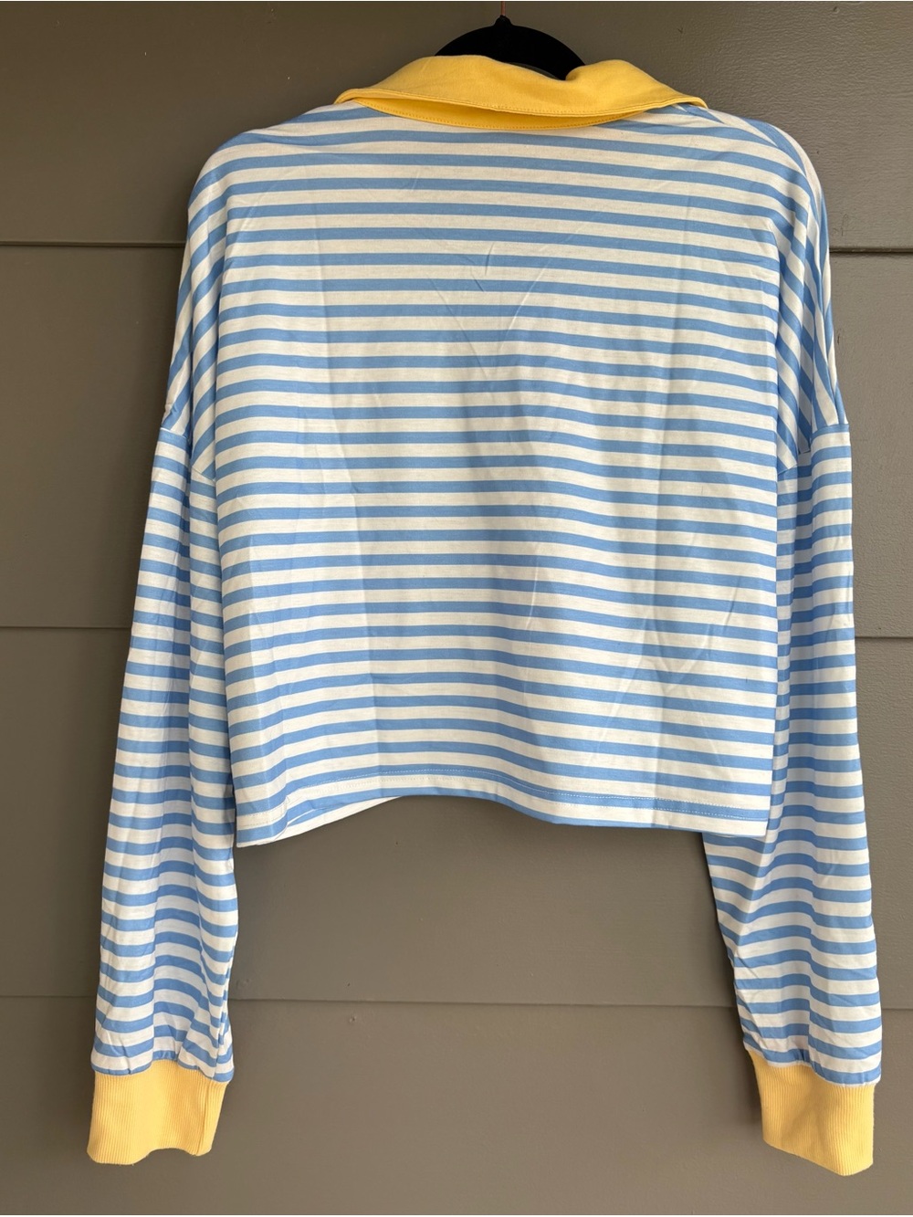 NWOT Blue Striped Cropped Rugby Shirt - Picture 3 of 9